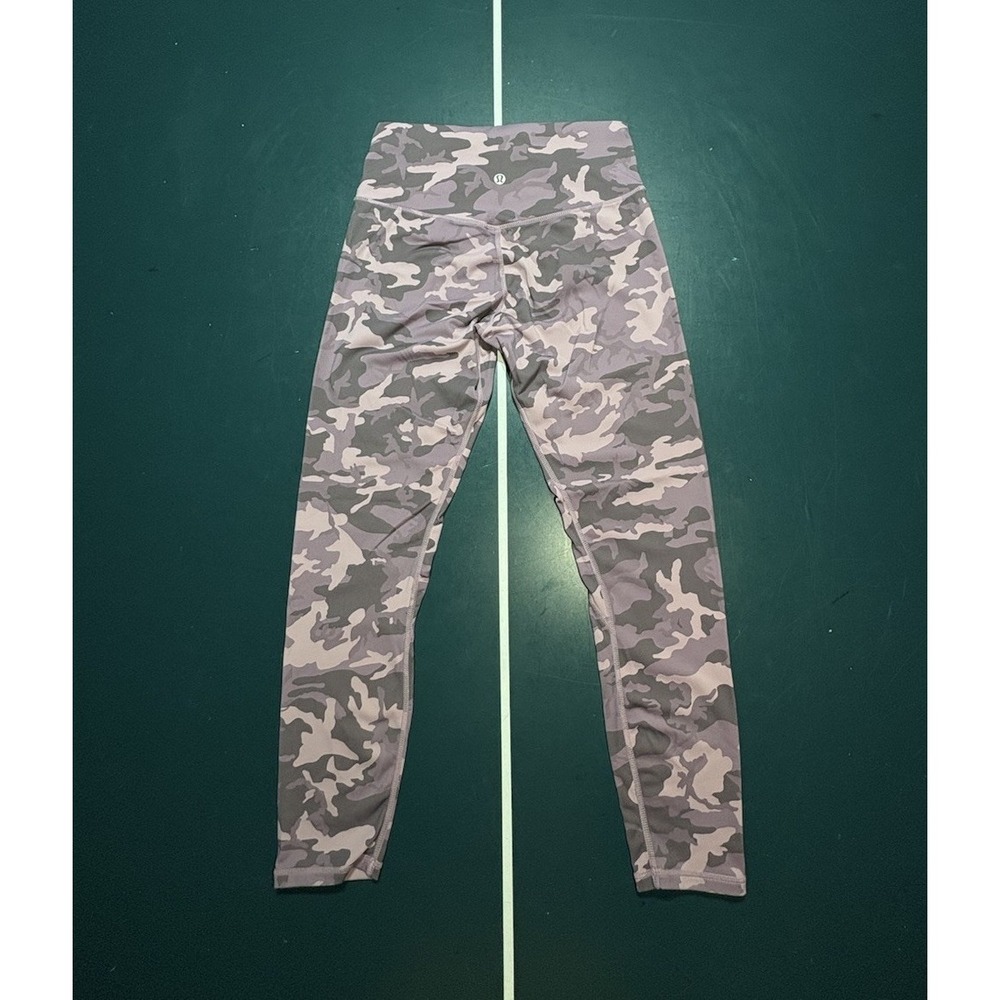 Lululemon Align‎ High Rise Crop Camo Leggings 24" Incognito Pink Taupe Size 4